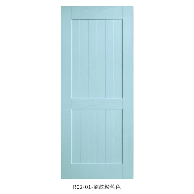 美式房間門 R02 粉藍色 | 福登木門 FUDEN