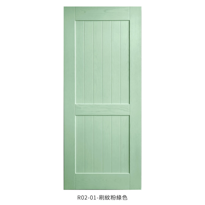 美式房間門 R02 粉綠色 | 福登木門 FUDEN