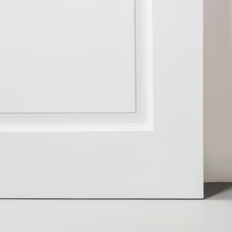 烤漆白美式輕古典房間門-R05 | 福登木門FUDEN